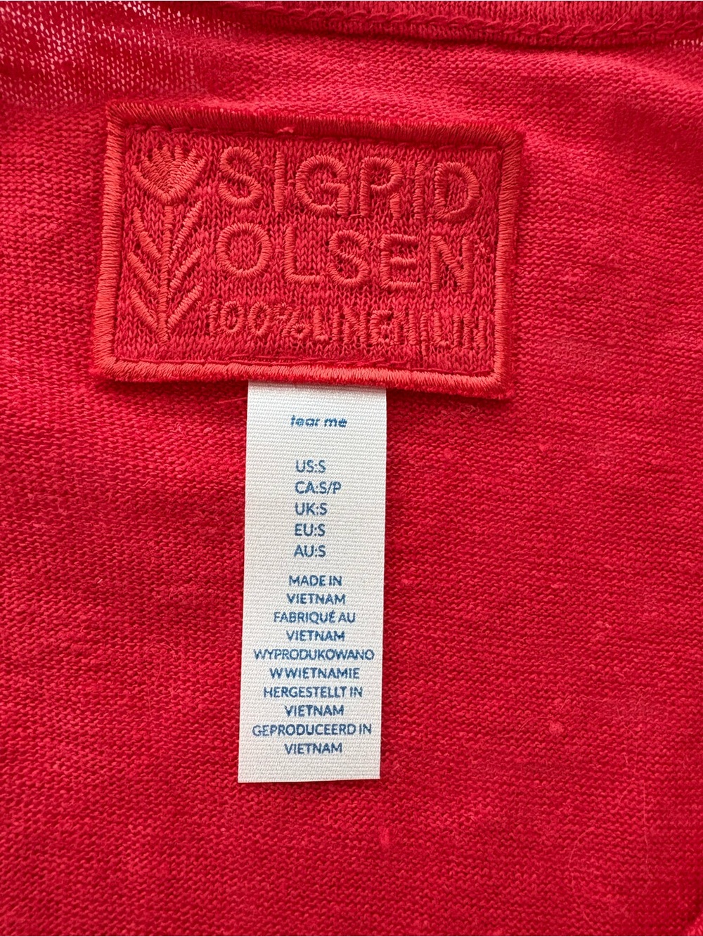 Sigrid Olsen Linen 2 Piece Set Tank Top Open Front Cardigan Red NWT Size S - Picture 8 of 12